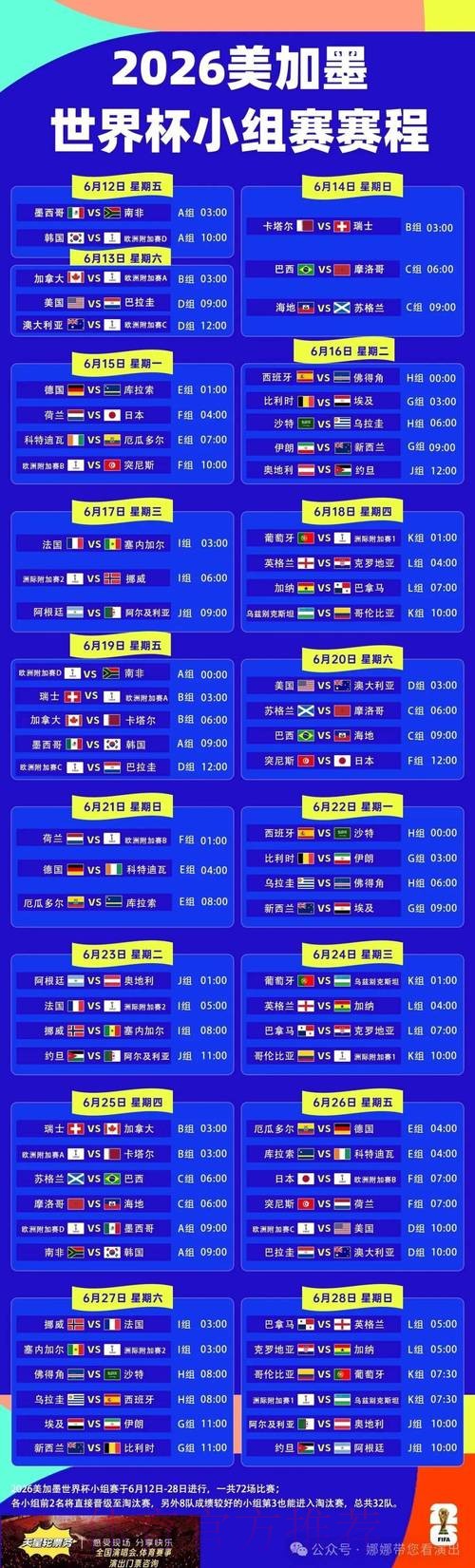 2026世界杯完整赛程中国时间最新时间表怎么看